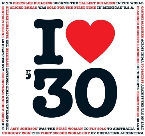 RetroCo 1930 Birthday Gifts For Him and Her - I Love 1930 CD Greetings Card