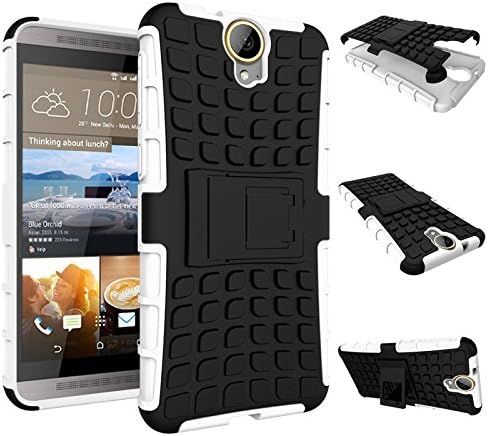 [SCIMIN]HTC One E9 Plus Case, E9+ Cover, Heavy Duty Dual Layer Shockproof / Impact Resistance Hybrid Rugged Cover Case with Built-in Kickstand for HTC One E9 Plus (White)