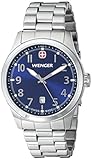 Wenger Men's 01.0541.118 Terragraph 3H Analog Display Swiss Quartz Silver Watch