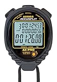 ACCUSPLIT AX602 PRO MEMORY (100) 3 LINE DISPLAY Stopwatch  with STROKE RATE (Black)