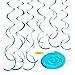 Birthday Party Decorations 49 Piece kit - White and Blue Party Supplies and Favors for Kids - Happy Birthday Banner, Balloons, Pompoms, Paper Lantern, Glitter Garland, Swirl – by Yana’s Corner