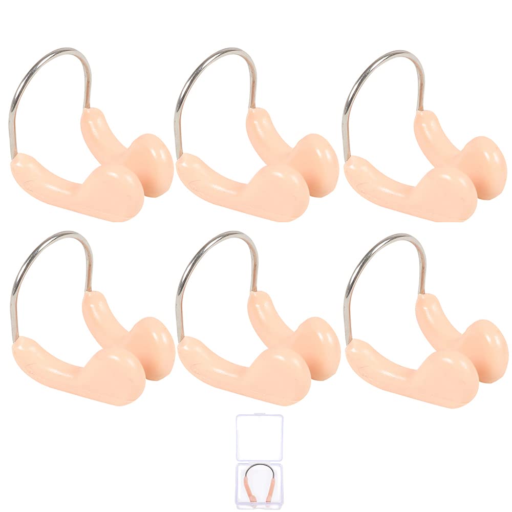 Nose Clip Swimming,6 PCS Nose Plug Nose Clips Protector with Box Swim Nose Protector for Kids Adults Swimming Training Beginners Competitions