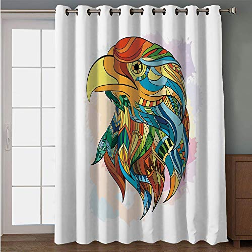 Iprint Blackout Patio Door Curtain Eagle Ethnic Inspired Bald
