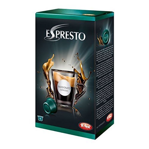 K-Fee Espresto Espresso Passionato, Coffee, Arabica, Intensity 7, 16 Capsules by Espresto