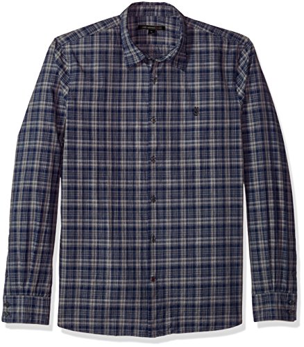 John Varvatos Men s Basic Point Collar 63AP, Atlantic Blue, Medium