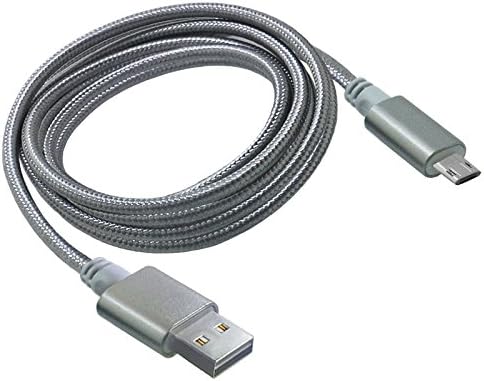 Cbus Wireless Reversible Micro USB Cable in Nylon Braided Jacket 3.3 Feet - Metallic Gray
