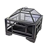 Pleasant Hearth Solus Deep Wood Burning Fire Pit, 26-Inch