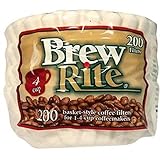 Brew Rite NA 4 Cup Coffee Basket Disposable Filters 200 c (White)