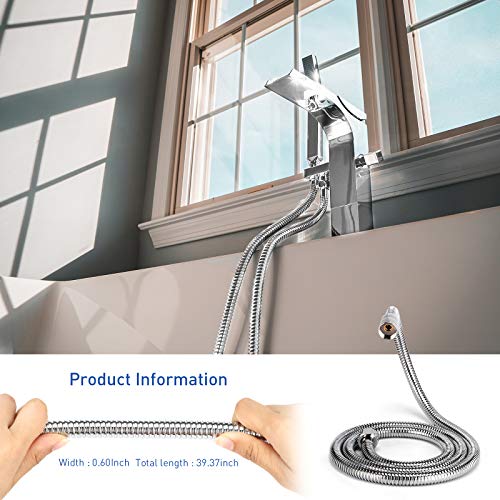 Boonny Shower Hose, 59 Inches Extra Long Chrome Shower Hose Attchment