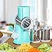 TTLIFE Stainless Steel Vegetable Chopper ,Round Mandoline Slicer- Vegetable Slicer - Vegetable Cutter Manual Potato Julienne Carrot Slicer Cheese Grater Stainless Steel Blades Kitchen Tool-Blue Color
