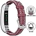 iHillon Compatible with Fitbit Alta (HR)/ Fitbit Ace Bands, Classic Soft Genuine Leather Strap Compatible with Fitbit Alta/Alta Hr/Fitbit Ace Women Men Wristband, Red
