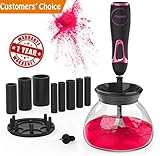 Makeup Brush Cleaner and Dryer Machine Kit I Professional Electric Brushes Cleaner with 8 Rubber Collars I Wash and Dry All Types Makeup Brushes Solution I Upgraded Design Make-up Brush Cleaning Tool