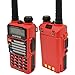 Baofeng Red UV-5R V2+ (USA Warranty) Dual-Band 136-174/400-480 MHz FM Ham Two-way Radio, Improved Stronger Case, Enhanced Features