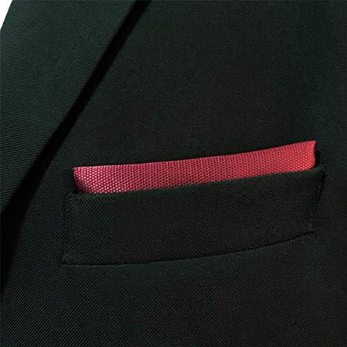 SHLAX&WING Solid Color Red Burgundy Wedding Silk Matching Cufflinks