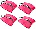 Bagail Set of 4 Lightweight Waterproof Nylon Storage Traveling Tote Shoe Bags Fushcia 18x10.6