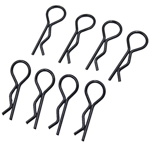 100-Pack RC 1/10 Body Clips Pins Bend Post Black Remote Control Car Parts Truck Buggy Shell Hobbypark