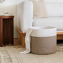 Goodpick 2pack Large Woven Blanket Storage Baskets