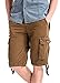 MorryOddy Men's Cotton Loose Fit Multi Pocket Cargo Shorts Coffee 38