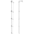 PAVOI 14K Gold Plated Sterling Silver Posts Station Linear Dangle Earrings for Women | Simulated Diamond Chain Drop Earrings