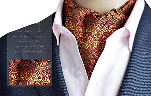 Mens Cravat Self Tie Woven Ascot Paisley Jacquard Luxury, One Size, Color 10