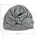 Unisex Baby Hat Infant Baby Girls Cotton Turban Headband Beanie Hat with Bow (Gray)