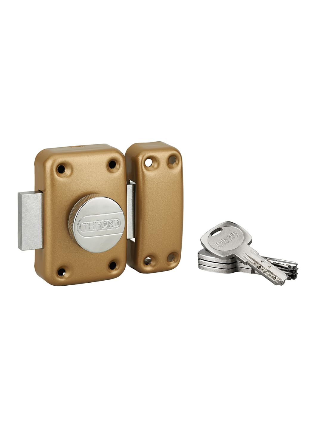 THIRARD 47610 VERROUS Glass Entry Door Locks, Gold, 60 mm