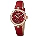 Burgi Diamond Accented Flower Dial Watch - 4 Diamond Hour Markers On Genuine Leather Strap - BUR128
