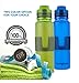 JerryBox Collapsible Sports Water Bottle - 650ml, Silica Gel, Medical Grade, BPA Free, FDA Approved, Leak Proof Silicone Foldable Sports Bottle, for Sports, Outdoor, Travel, Camping, Picnic(22 oz)