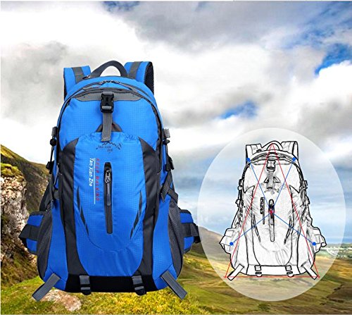 Travel Laptop Backpack, IVSO Slim Anti Theft Computer Bag, Lightweight Packable Durable Outdoor Travel Hiking Backpack Daypack for Men and Women (Blue) - Thumbnail 2