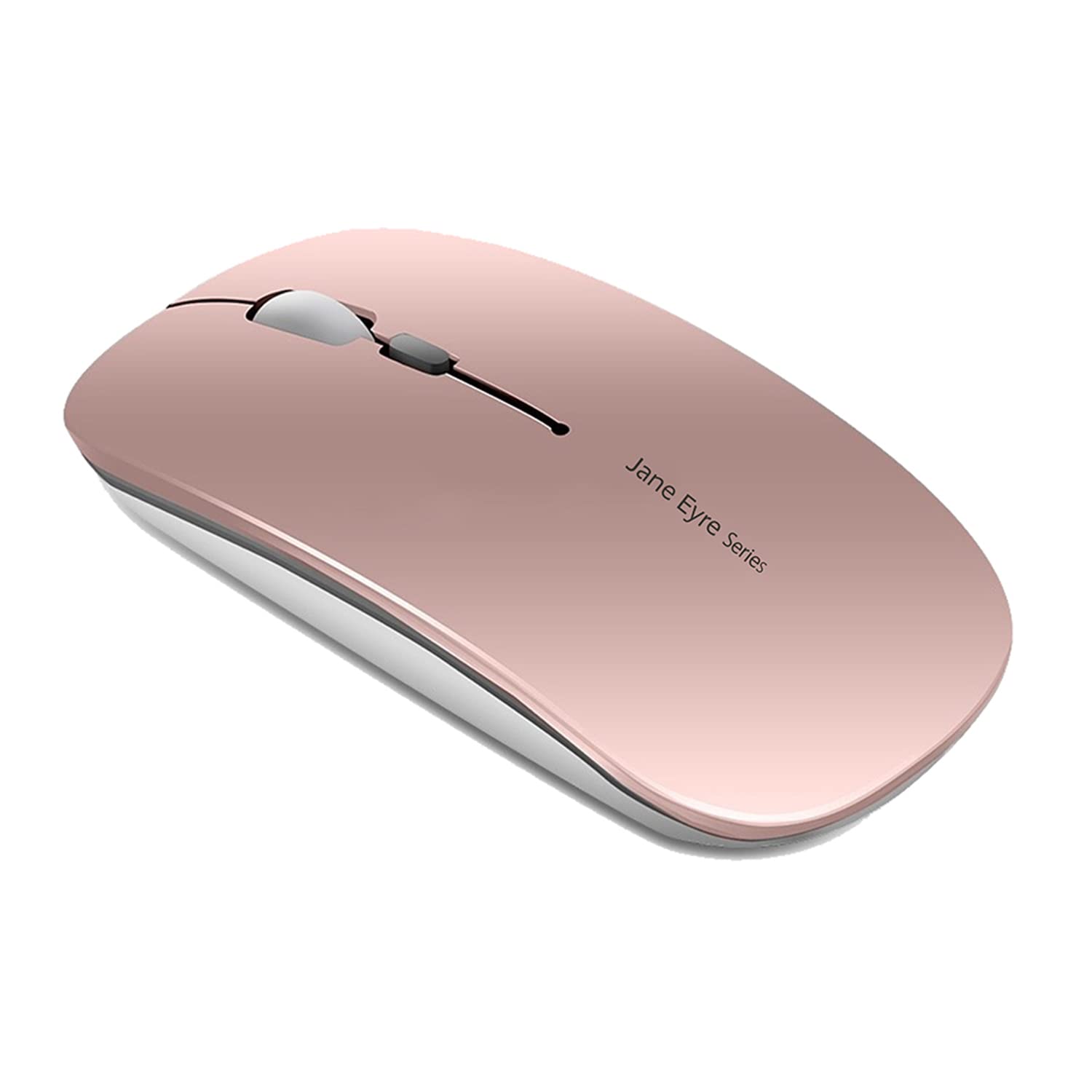 Uiosmuph Q5 Wireless Mouse, 2.4GHz Slim Portable Wireless Mouse for Laptop, Rechargeable Computer Mouse with USB Receiver for Mac PC Notebook Macbook Chromebook, Rose Gold