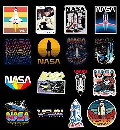 518cGdQ2ieL 50 Pcs NASA Stickers Space Explorer Decals for Water Bottle Hydro Flask Laptop Luggage Car Bike Bicycle Waterproof Vinyl Universe Astronaut Stickers Pack - Image 3