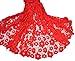 KENLACE 5 Yards/Lot Arrival 100% Cotton Lace Nigerian Wedding African lace Fabric/Guipure Cord lace Fabric (Red)