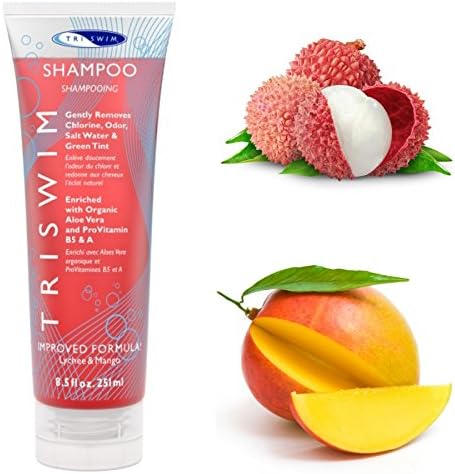 TRISWIM Chlorine Removal Shampoo, Lychee & Mango, 251 ml