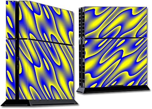 Amazon Com Skin Decal Vinyl Wrap For Ps4 Sony Playstation Console Skins Only Neon Blue Yellow Trippy