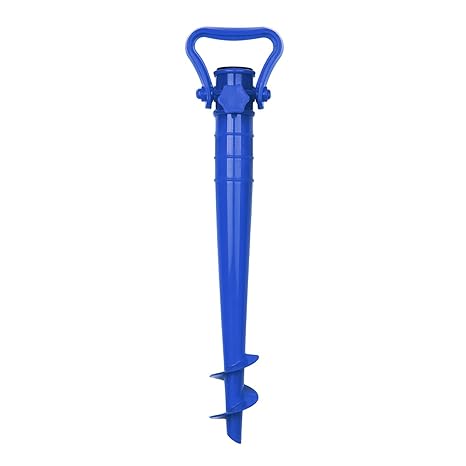 Sekey Sonnenschirmhalter Strand oder Erde blau mit Bodendübel für Sonnenschirm Stockmaß 19-32 mm
