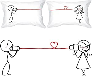 BoldLoft Say I Love You Couples Pillowcases- Girlfriend Gifts for Anniversary Valentines Day Wedding- Romantic Gifts for Her - His and Hers Gifts for Couples