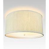 HomeConcept Moderne Flush Mount Conversion Kit 16" w Textured Oatmeal Hardback Drum Lampshade
