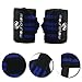 Wrist Wraps for Men & Women by MountFlow - Crossfit Weight Lifting Bench Powerlifting - Adjustable Velcro - Heavy Duty Strong Wide Support - with Thick Thumb Loop - Black & Blue Cotton & Neoprene