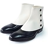 OSEMIOKA Men's Gangster Spats Roaring 20s Snap Spats for Men 1920s Accessories Vintage Shoes Covers (White)