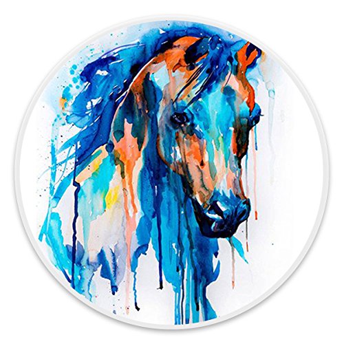 Horse Painting Pop Out Mount Socket Expanding Phone Stand Grip for iPhones Smartphones and Tablets-White