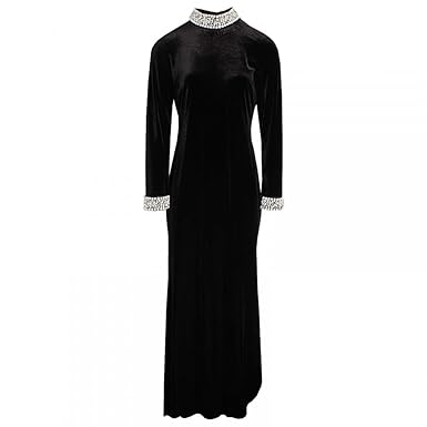 Frank Lyman Long Sleeve Full Length Velvet Dress 16 Black