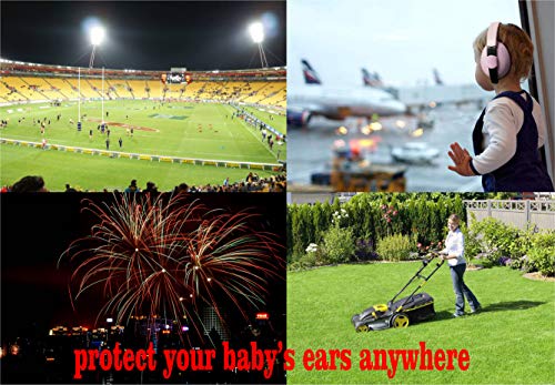 Baby Ear Protection Ear Muffs for 3 Months to 2+ Years Noise Reduction Hearing Protection for Infant and Toddlers with Cat Ear. (Pink)
