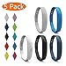 Fitbit Flex 2 Bands, KingAcc Soft Accessory Replacement Band for Fitbit Flex 2, With Metal Buckle Fitness Wristband Strap Bracelet Women Men (5-Pack, Black&LotusBlue&SkyBlue&LightGray&White, Small)