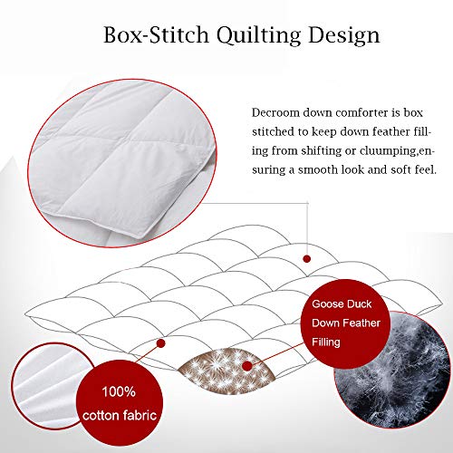 100 Cotton Quilted Down Comforter with White Goose Duck Down Feather