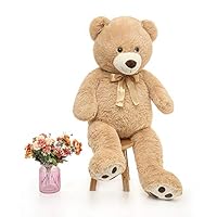 FAYEYE 51" Big Teddy Bear Giant Stuffed Animal Soft and Cuddly for Girlfriend Kids Christmas Valentine Light Brown