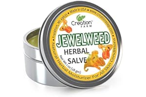 Creation Farm Jewelweed Salve Big 4 oz Tin - Tea Tree Ointment for Skin Care of Poison Ivy, Tattoo Aftercare, Great for Itch!