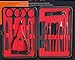 18 in 1 Manicure Set Stainless Steel Professional Pedicure Kit Nail Scissors Grooming Kit with Black Leather Travel Case
