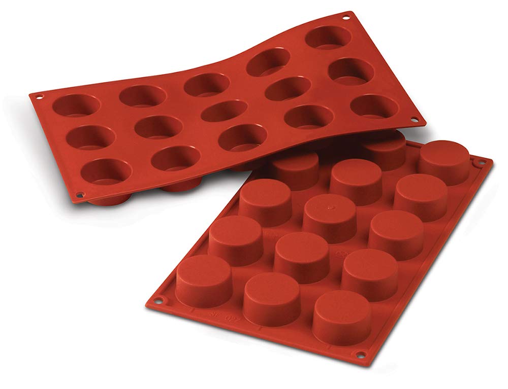 Silikomart 20.027.00.0065 SF027 PETIT-FOURS Silicone Mould Ø40 h 20 mm, red