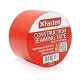 XFasten Construction Seaming Tape Red, 3" x 55 Yards, Building Sheathing and Flashing Polymer Tape for Joints, Vapor Barrier, Foam Board Insulation, House Wrap, Crawl Space and Epoxy Resin