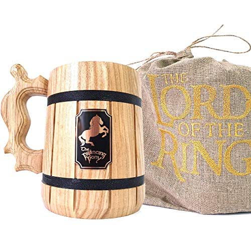 Prancing Pony Mug, LOTR Gift, The Prancing Pony Wooden Beer